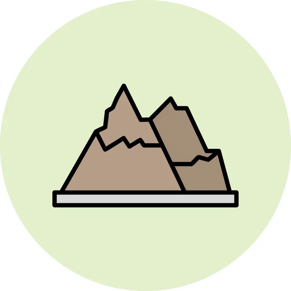 Icono Montaña Aislado Sobre Fondo Blanco Ilustración Vectorial — Vector de stock