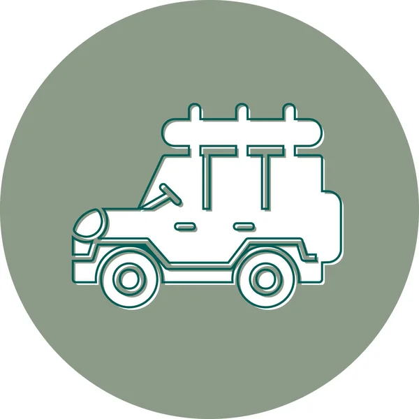 Carro Safari Ícone Web Ilustração Simples — Vetor de Stock