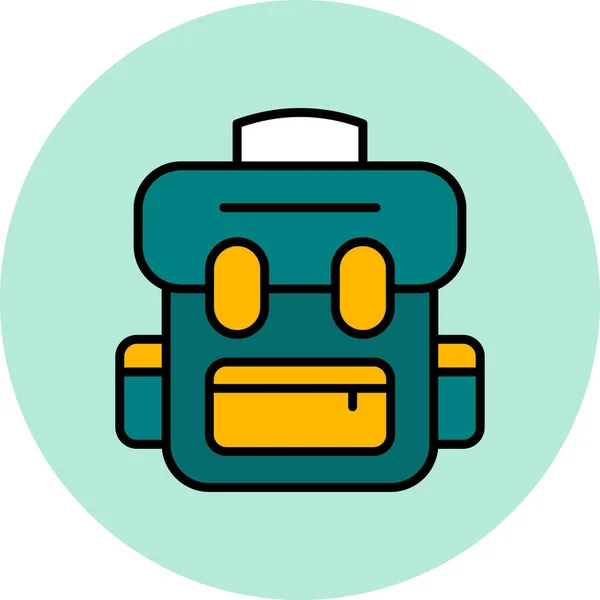 Mochila Icono Web Vector Ilustración — Archivo Imágenes Vectoriales