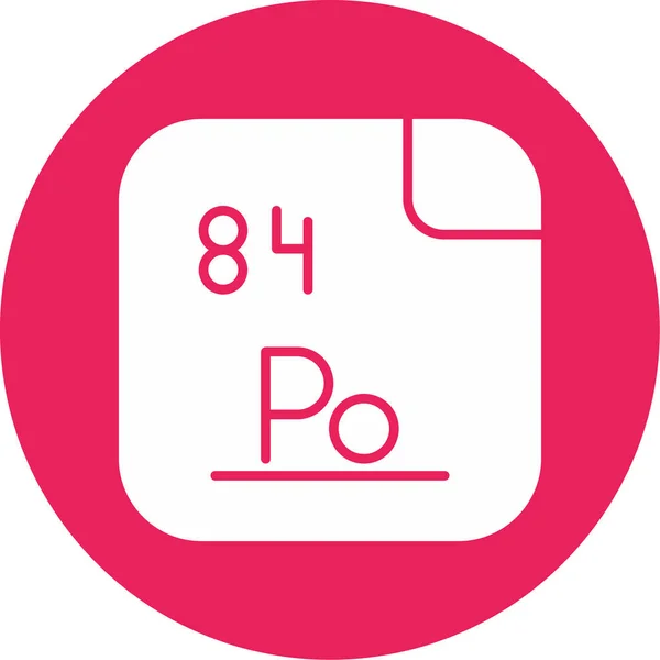 Polonium Ist Ein Chemisches Element Mit Dem Symbol Und Der — Stockvektor
