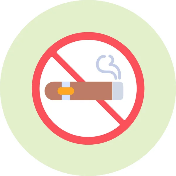 Δεν Cigar Σύμβολο Web Εικόνα Απλή Απεικόνιση — Διανυσματικό Αρχείο