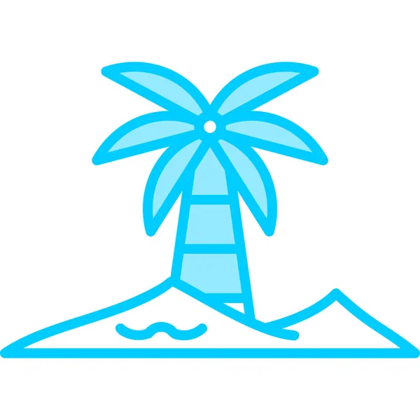 Tropical Beach Icon Web Icon Simple Design Oasis — Stock Vector