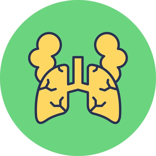 Poumons Icône Web Illustration Simple — Image vectorielle