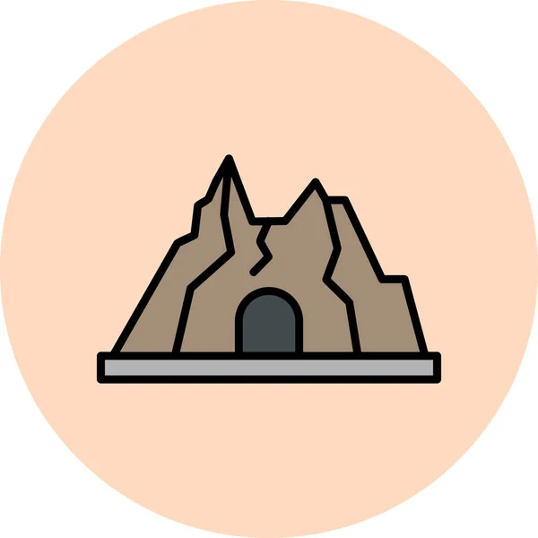 Icono Montaña Vector Ilustración — Archivo Imágenes Vectoriales