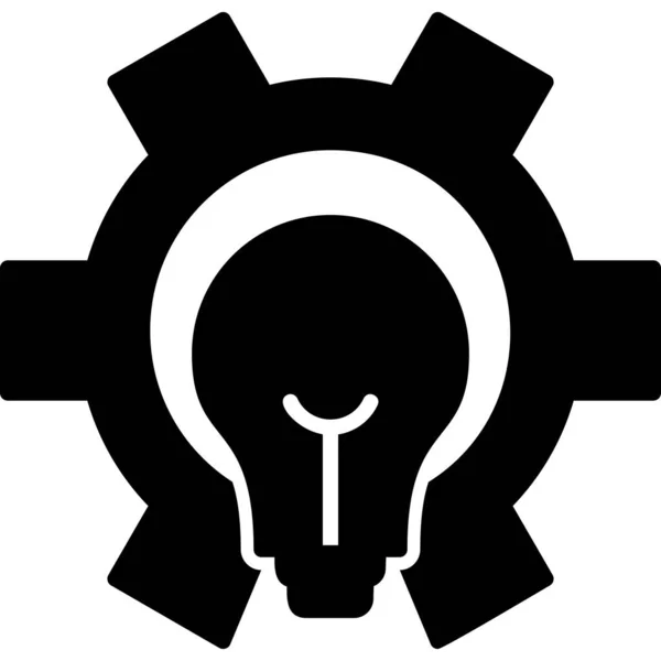 Bulb Light Cog Setting Icon Illustration — Stock Vector