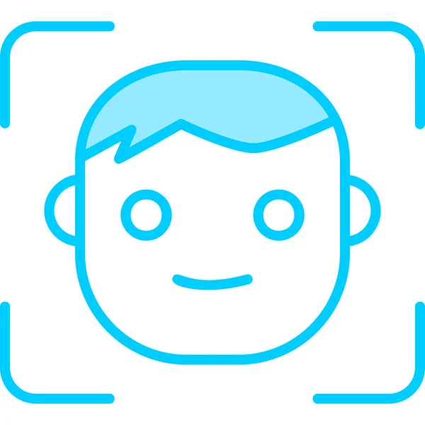 Happy Face Ilustración Icono Simple Acceso Identificación — Vector de stock