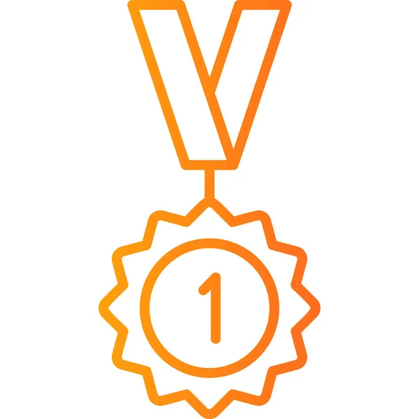 Medali Penghargaan Ikon Web Ilustrasi Sederhana - Stok Vektor