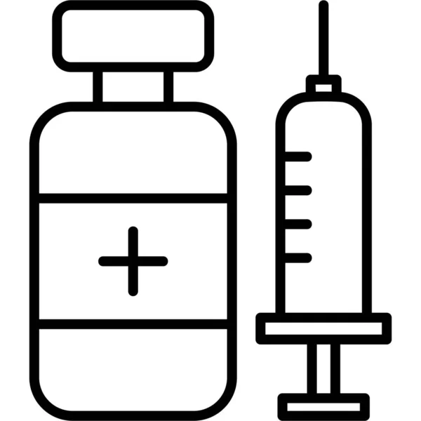 Vaccino Illustrazione Vettoriale Icona Web — Vettoriale Stock