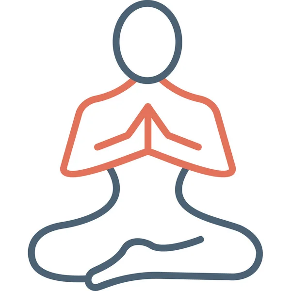 Illustrazione Vettoriale Icona Meditazione — Vettoriale Stock