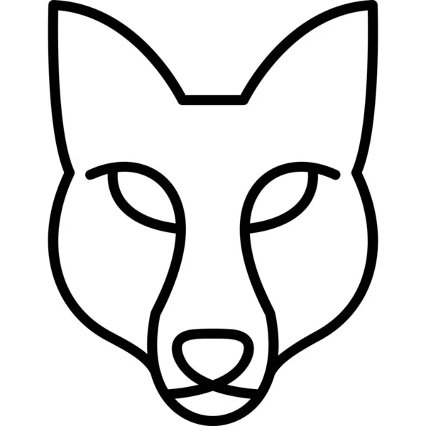 Fox Face Çizgisi Vektör Simgesi — Stok Vektör