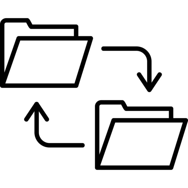 Transfert Données Plates Icônes Vectorielles Sur Fond — Image vectorielle