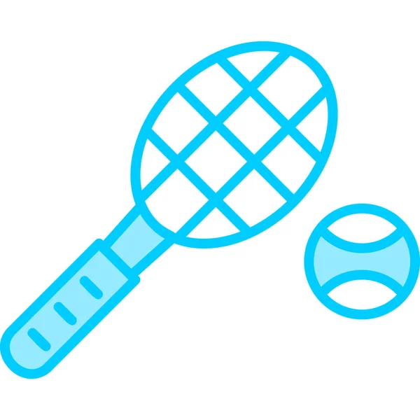 Raquette Tennis Badminton Ballon Volant Icône Vectorielle Plate — Image vectorielle