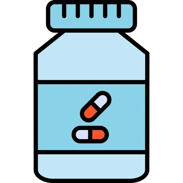 Ícone Garrafa Dos Suplementos Ilustração Vetor —  Vetores de Stock