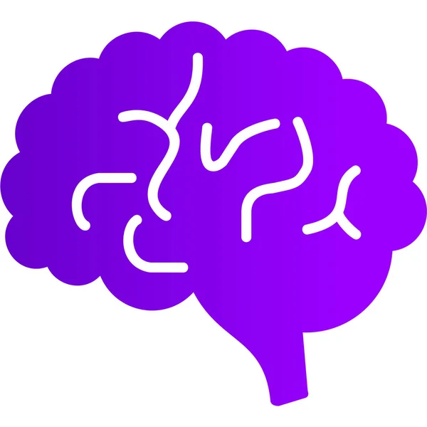Ikona Mozku Jednoduchá Ilustrace — Stockový vektor