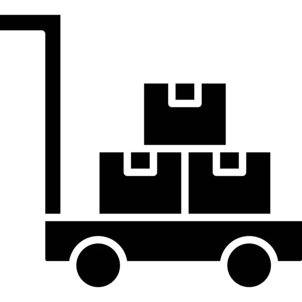 Trolley Dengan Paket Pengiriman Dan Kotak - Stok Vektor