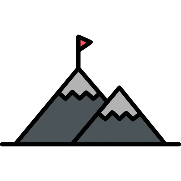 Montaña Icono Web Ilustración Simple — Vector de stock