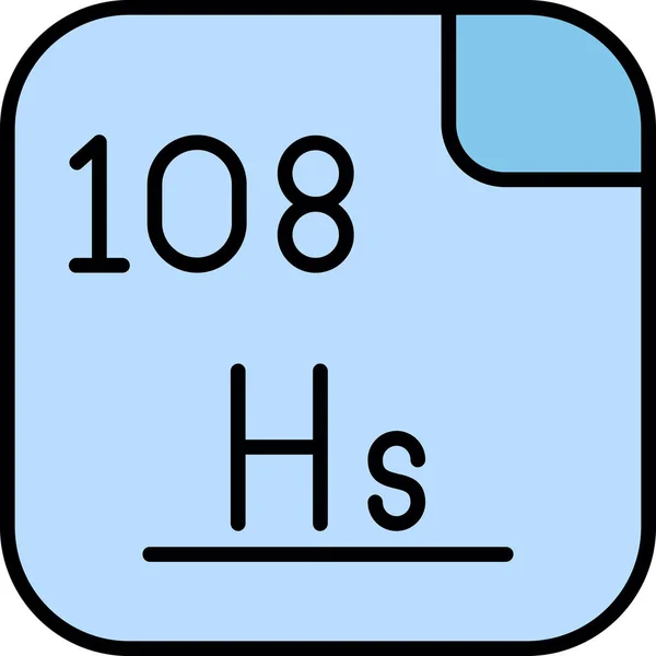 Hassium Chemical Element Web Simple Illustration — Διανυσματικό Αρχείο
