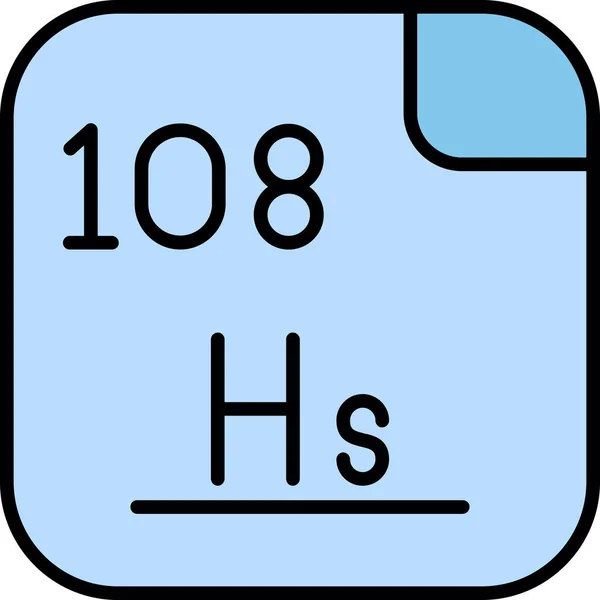 Hassium Élément Chimique Illustration Simple Toile — Image vectorielle