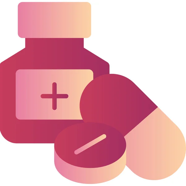 Orvosi Tabletták Ikon Egyszerű Illusztráció — Stock Vector