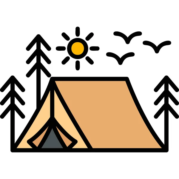 Camping Tent Icon Vector Illustration — Stock Vector