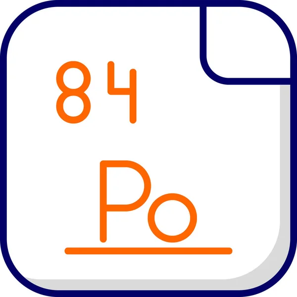 Polonium Een Scheikundig Element Met Het Symbool Atoomnummer Polonium Een — Stockvector