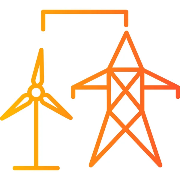 Icono Moderno Generación Energía Ilustración Vectorial — Vector de stock