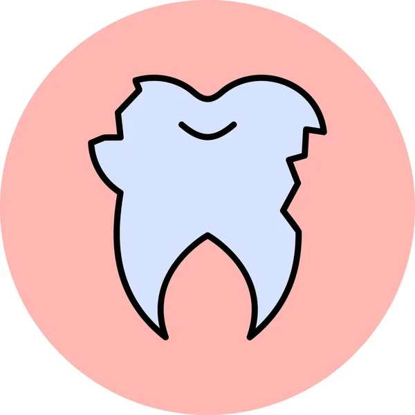 Ikona Złamanego Zęba Nowoczesny Design Ilustracji — Wektor stockowy