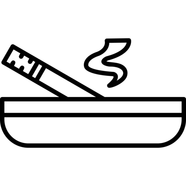 Aschenbecher Mit Zigarettensymbol Web Einfache Illustration — Stockvektor