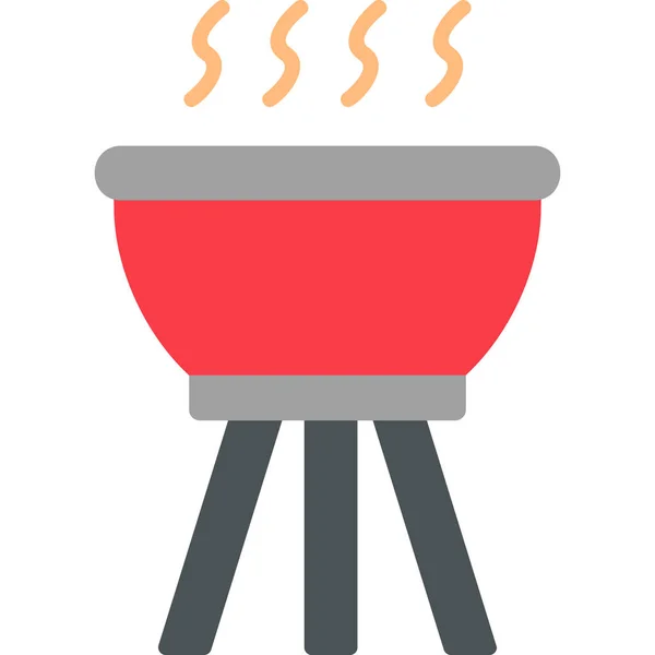 Churrasco Ícone Web Ilustração Simples — Vetor de Stock