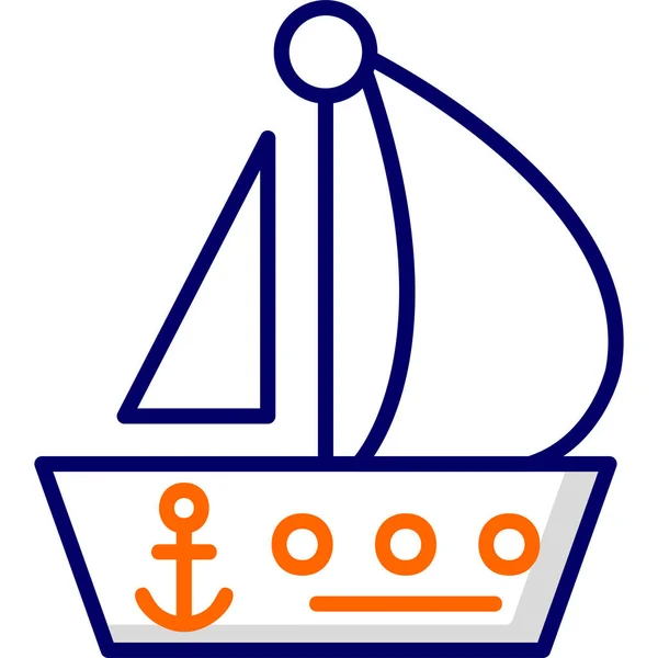 Barco Vela Ilustração Vetor Ícone Web — Vetor de Stock