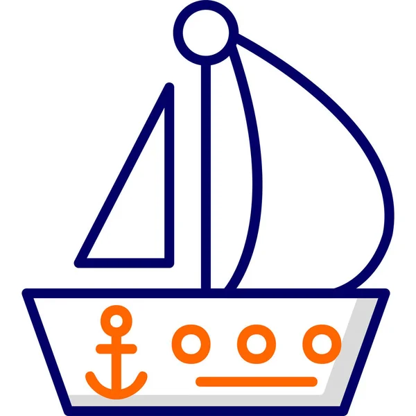 Sailboat Web Icon Vector Illustration — Stock Vector