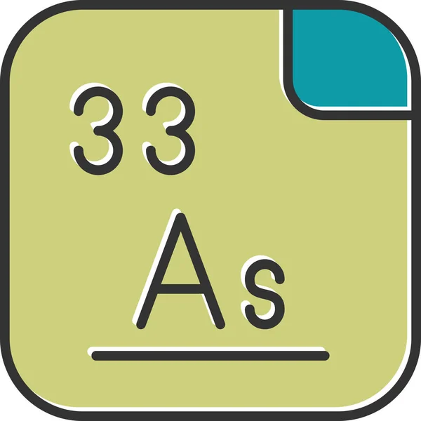 Arsénico Elemento Químico Web Ilustración Simple — Vector de stock
