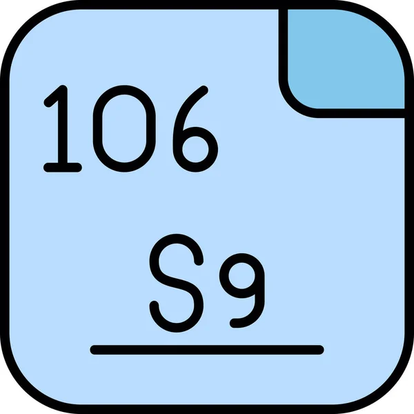 Seaborgium Elemento Químico Sintético Radiactivo Con Símbolo Número Atómico 106 — Archivo Imágenes Vectoriales