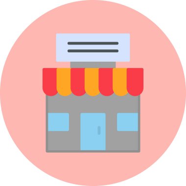 Dükkan. Web simgesi basit illüstrasyon