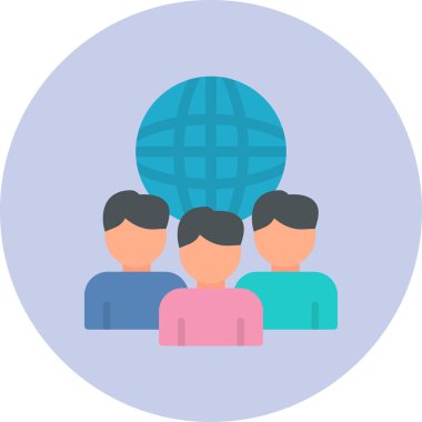 grup insan düz vektör simgesi