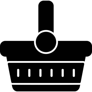 Piknik sepeti simgesi, vektör illüstrasyonu