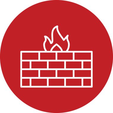 Güvenlik duvarı. Web simgesi basit tasarım