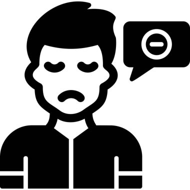 Negatif düşünce, modern simge, vektör illüstrasyonu 