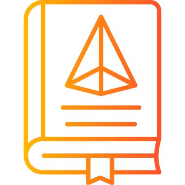 Trigonometri kitabı simgesi, modern tasarım illüstrasyonu