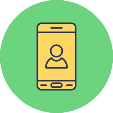 simple icon, Mobile user Profile logo on screen 