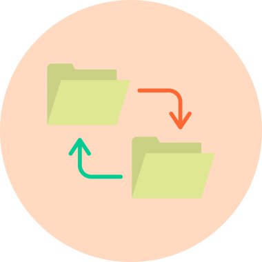 Arkaplanda veri aktarımı düz vektör simgeleri.