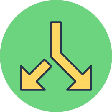 Yol web simgesini böl basit tasarım