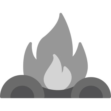 Kamp ateşi. Web simgesi basit illüstrasyon