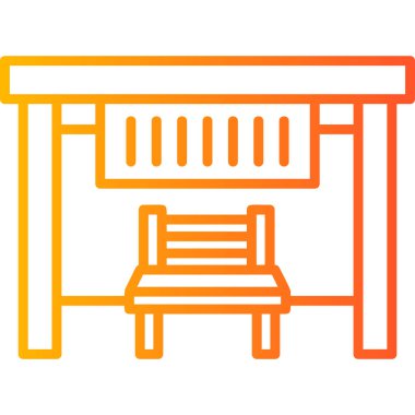 Otobüs Durağı modern simgesi, vektör illüstrasyonu