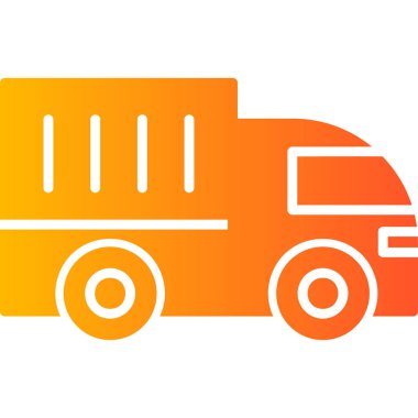 yellow truck icon on white background