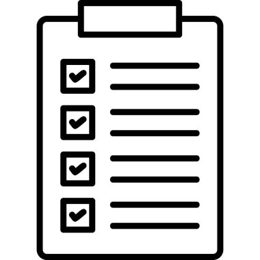 Kontrol listeli pano. Web simgesi basit illüstrasyon