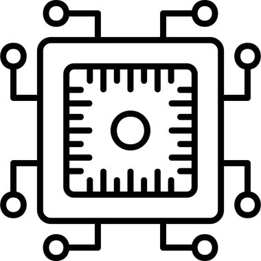 İşlemci Chip. Basit illüstrasyon