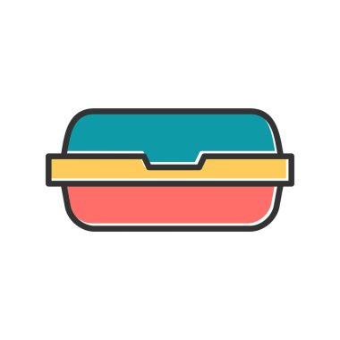 Gıda taşıyıcı düz vektör simgesi
