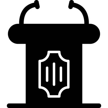 Podyum. Web simgesi basit bir illüstrasyon. Tribün simgesi