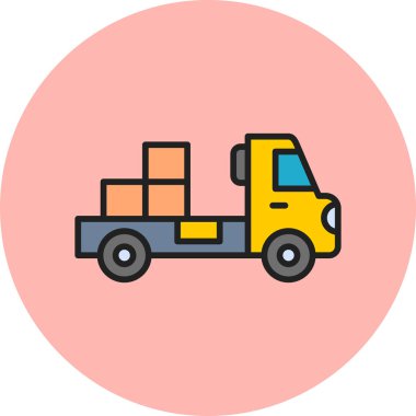 delivery truck icon vector. thin line sign